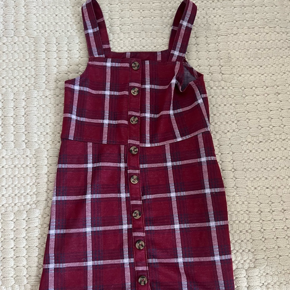 SO Burgundy Plaid Dress